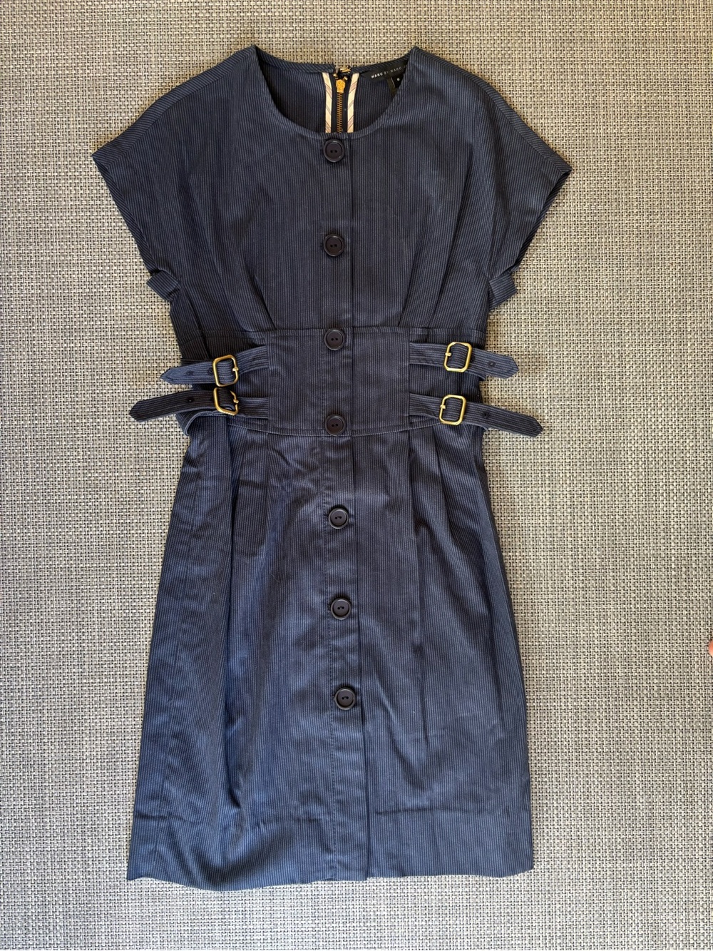 Marc by Marc Jacobs Navy Button-Front Dress with Side Buckles - Picture 1 of 7